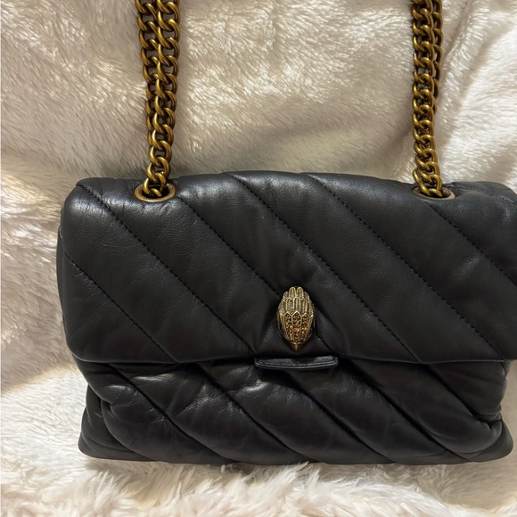 Elegant Black Quilted Leather Handbag Kurt Geiger - Picture 1 of 6